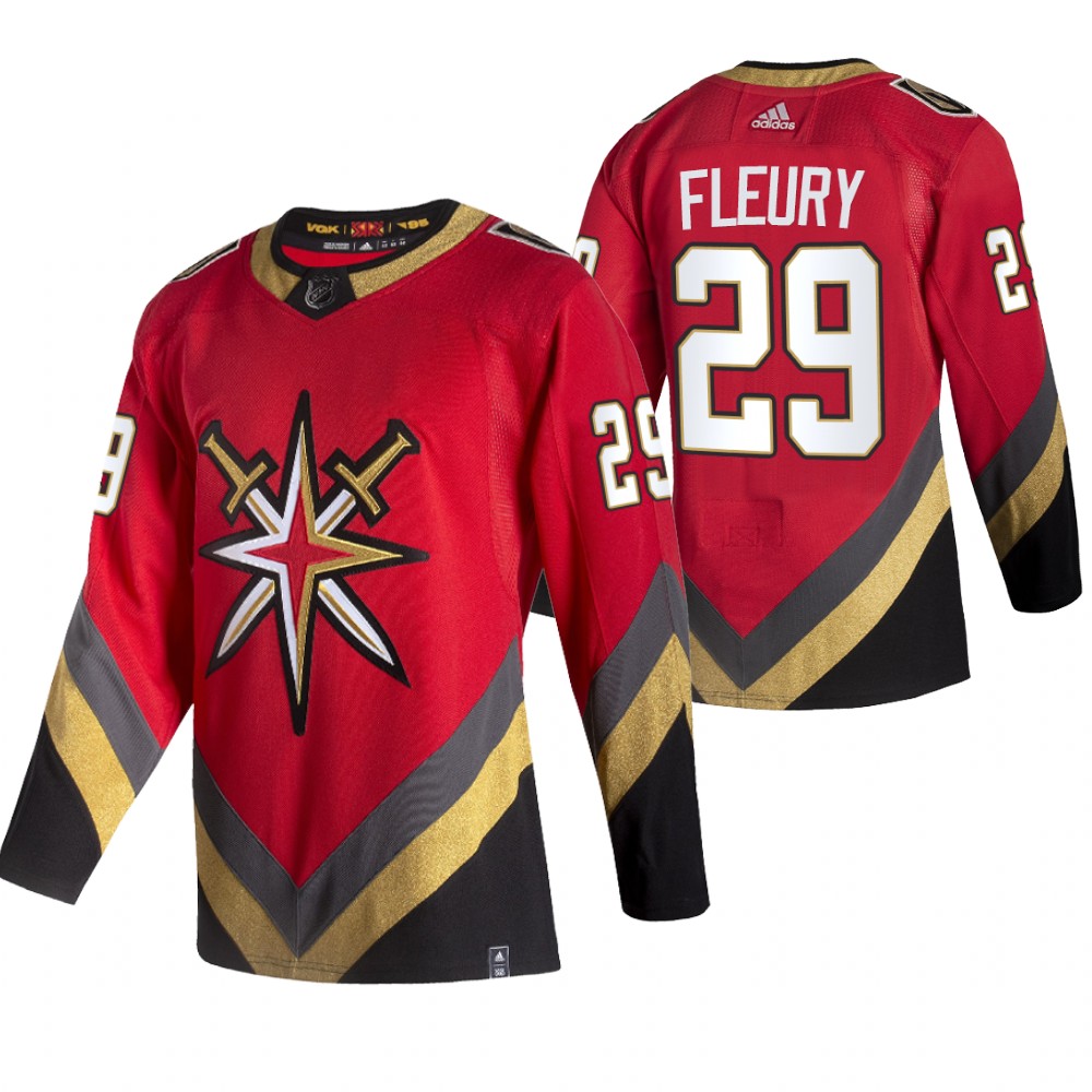 2021 Adidias Vegas Golden Knights 29 Marc-Andre Fleury Red Men Reverse Retro Alternate NHL Jersey